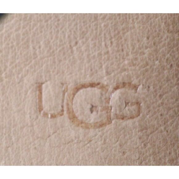 UGG BLACK GENUINE LEATHER OPEN TOE WEDGE BUCKLE SLINGBACK SANDALS SHOES Sz 9/40 - Picture 7 of 10